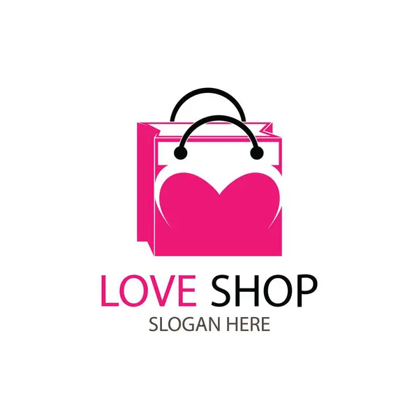 Love shop logo tasarımı vektör çizimi