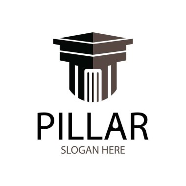 sütun logosu tasarımı vektör çizimi