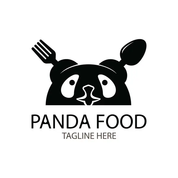 panda gıda logosu tasarım vektörü