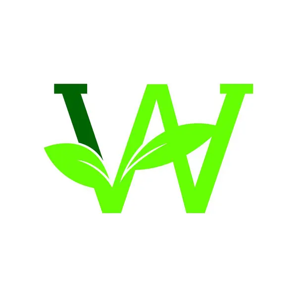 W veya AW harfli doğa logosu tasarımı 
