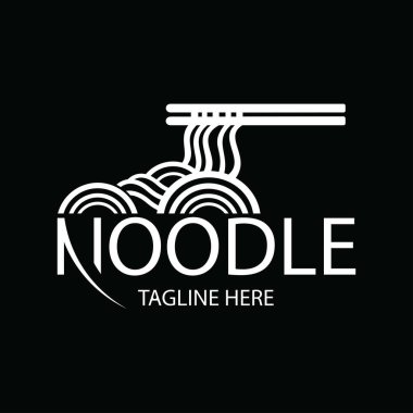 Noodle logo design vector on black background clipart