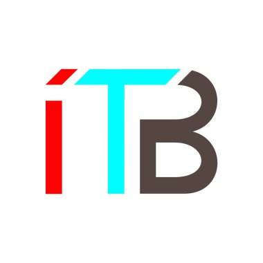 ITB initial letter logo design on white background clipart