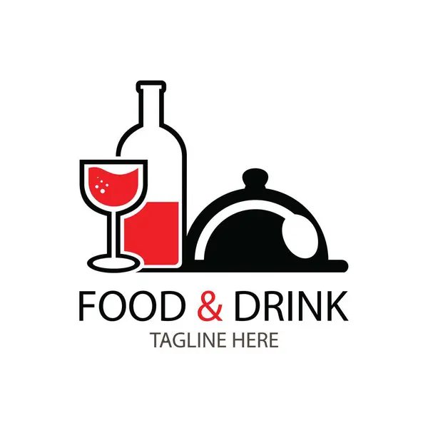 yiyecek ve içecek logosu tasarımı vektör çizimi