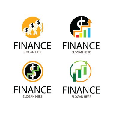 financial logo design vector collection clipart