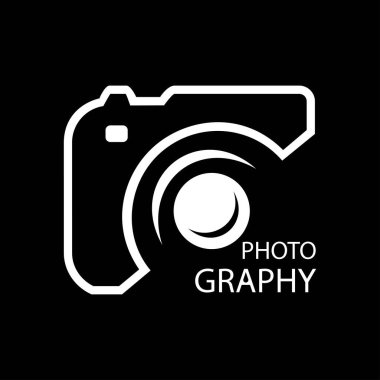 fotoğraf logosu tasarımı siyah arkaplan üzerine