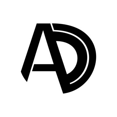 AD harfi logo tasarımı vektör çizimi