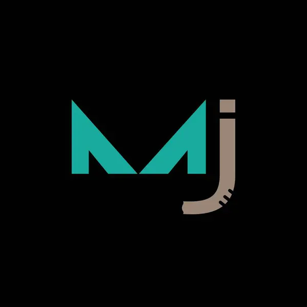 Siyah arkaplanda MJ fil logosu tasarımı