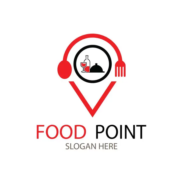  Gıda noktası logosu tasarım şablonu, yiyecek haritası simgesi