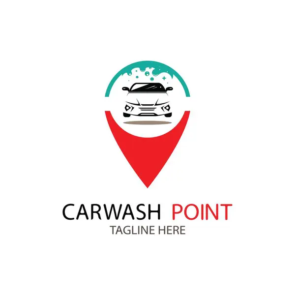Düz stil araba yıkama simgesi logosu tasarımı