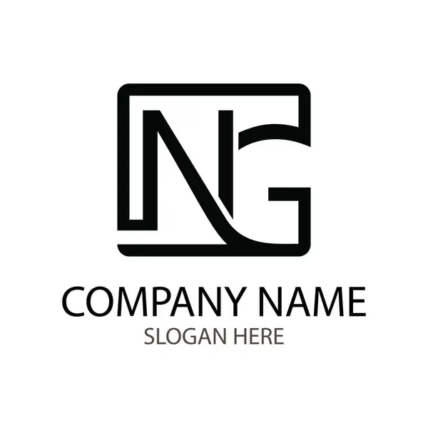 Beyaz arkaplanda NG harfi logo tasarımı, şirket adı için uygun