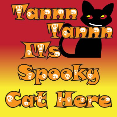 Cadılar Bayramı Korkunç Kedi Tasarımı 