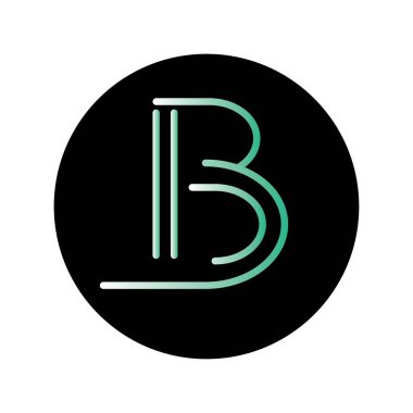 B logo with a modern and minimalist orange design