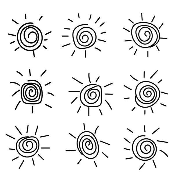 Ikonen Und Symbole Sonne Bogen Designvorlagen Geometrisch Abstraktes Design — Stockvektor