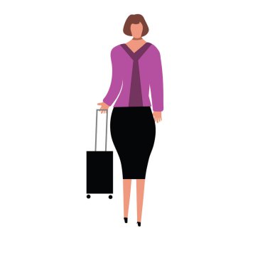 Bavul taşıyan bir hostesin resmi.