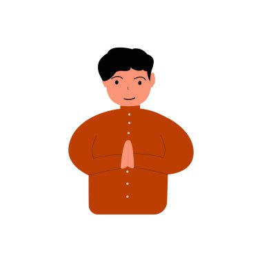 Müslüman erkek karakterler herkese mutlu bayramlar diler..