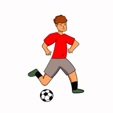 Futbolcu sert tekme atıyor, afiş tasarım şablonu için illüstrasyon