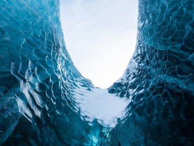 Güney İzlanda 'da bir buz mağarasında doku ve şekiller