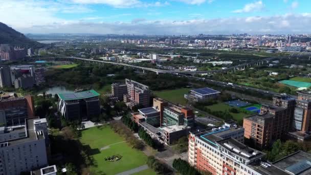 Letecké Video National Taipei University Sanxia District New Taipei City — Stock video