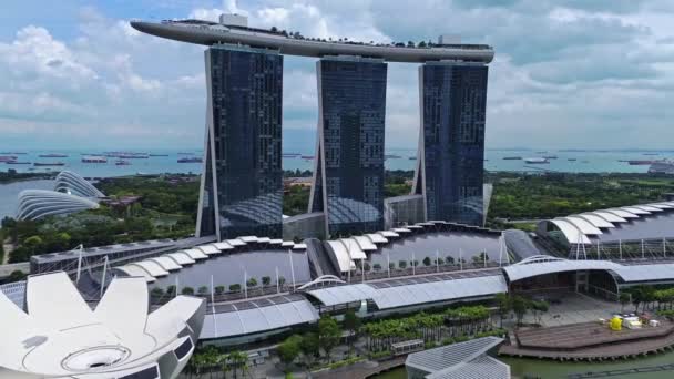 Imagens Aéreas Drones Marina Bay Sands Singapura — Vídeo de Stock