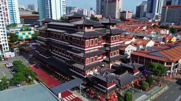 新加坡佛牙遗址的4K片断 它是位于唐人街地区的一座佛寺 — 图库视频影像