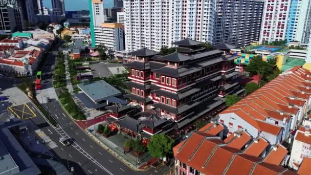 Rekaman Udara Dari Buddha Tooth Relic Temple Singapura Ini Adalah — Stok Video