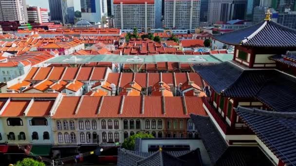 新加坡唐人街地区的4千张航拍 — 图库视频影像