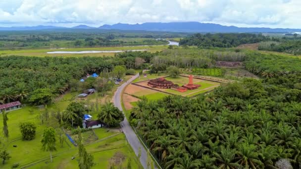 Video Udara Dari Kuil Muara Takus Provinsi Riau Indonesia Sebuah — Stok Video