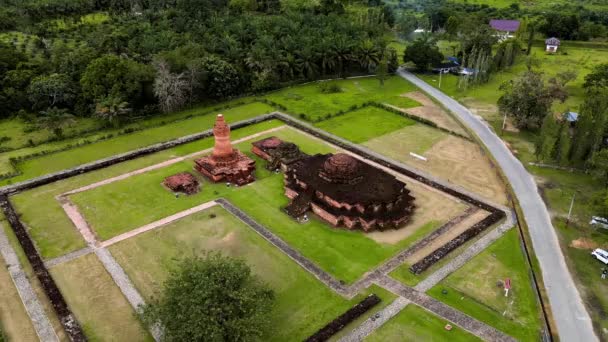 Vidéo Aérienne Temple Muara Takus Dans Province Riau Indonésie Temple — Video