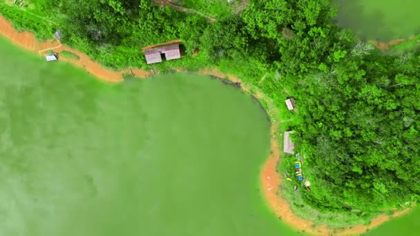 Воздушное Видео Туристического Комплекса Улу Касок Риау Раджа Осат Ваннабе — стоковое видео