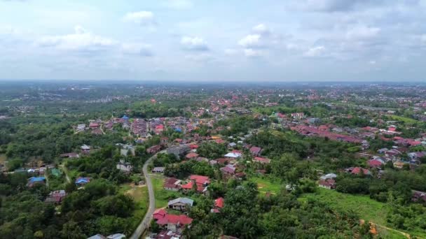 Video Aereo Della Città Pekanbaru Capitale Della Provincia Riau Con — Video Stock