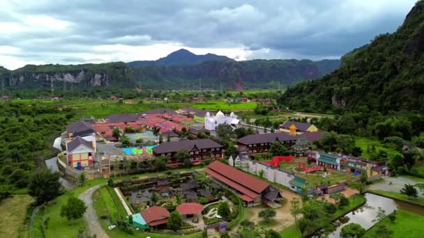 Aerial Video Van Harau Valley Een Populaire Toeristische Plek Met — Stockvideo