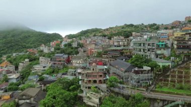 Jiufen eski sokağının 4K görüntülerinde Tayvan 'da birçok konut var. Tayvan 'ın kuzey kıyısındaki 