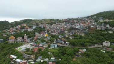Jiufen eski sokağının 4K görüntülerinde Tayvan 'da birçok konut var. Tayvan 'ın kuzey kıyısındaki 
