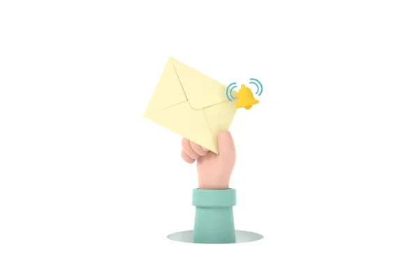 Hand Hält Einen Umschlag Mit Einer Benachrichtigung Mail — Stockfoto