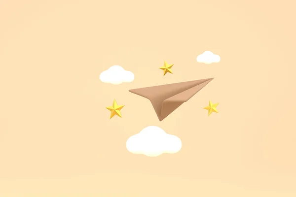 Paper Airplane Clouds Concept Online Social Network —  Fotos de Stock