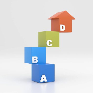 3D. infographic chart template in modern style in an arrow shap