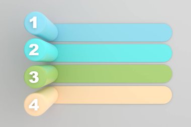 3D. Perspective Infographic Pillars with shadows. Presentation template. 5 step options. Chart concept