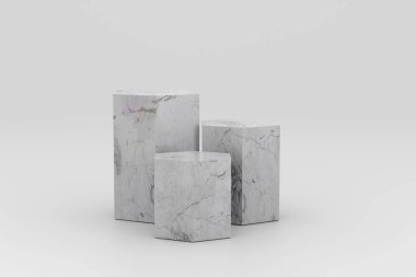 Üç boyutlu. Premium Sunumlar için Geometrik Arkaplan üzerine zarif mermer altıgen Podyumu