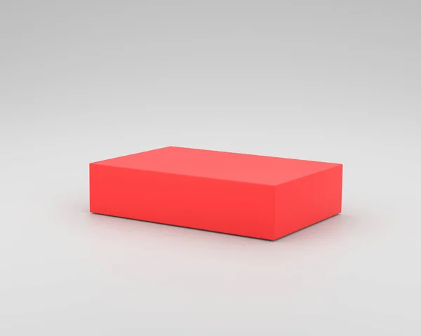 Podio Rosso Minimalista Sfondo Geometrico Presentazioni Prodotti — Foto Stock