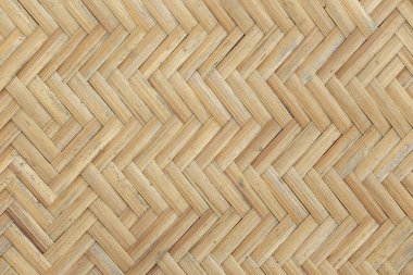 Bambu hasır örgü arka planı. Örülmüş bambu dokusunun yakın çekimi.