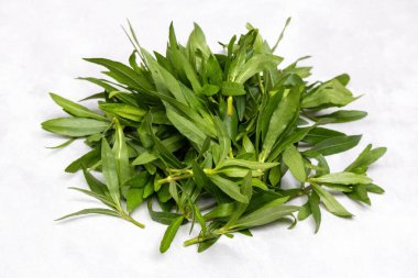 Sağlıklı yeşil yapraklı sebze, taze bufalo ıspanağı (Enhydra dalgalanmaları) beyaz arka planda izole edilmiştir. Bangladeş 'te Helencha, Hincha ya da Hechi Shak olarak popülerdir..