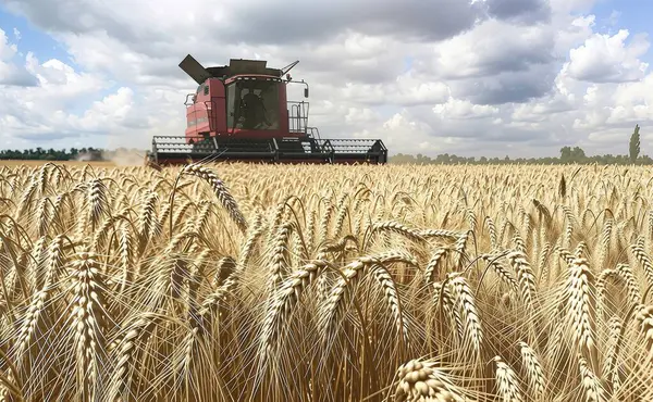 Sıcak yaz, hasat zamanı demek. Parlak mavi bir gökyüzünün altındaki engin altın kış buğday tarlalarında hasat devam ediyor. Yetiştirilen buğdayı tehdit ederek