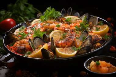 Kendinizi Portekiz Cataplana 'mızla bir aşçılık yolculuğuna sokun, deniz ürünleri senfonisi kıyı tatlarını yakalıyor, gıda sanatı ve fotoğraf objektifinden sunuluyor. Ai Sanat