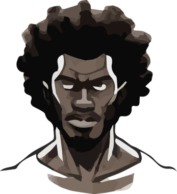 Kıvırcık saçlı Afro-Amerikan adam..