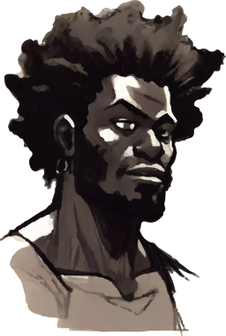 Afro saçlı Afrikalı bir adam.