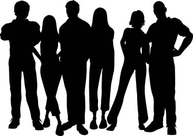 İş adamları, Vector silhouettes of ayarla