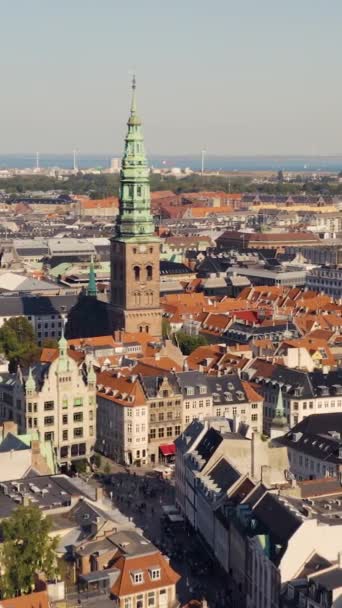 Cityscape Copenhagen Capital Denmark Vertical Video — Stock Video