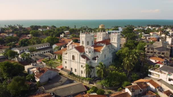 Kościół Świętej Marii Negombo Widok Lotu Ptaka — Wideo stockowe