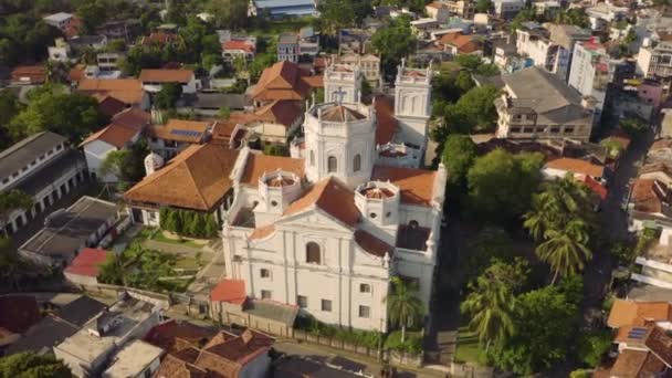 Saint Marys Kyrka Negombo Flygbild — Stockvideo