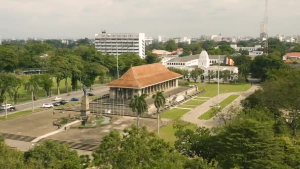 Flygfoto Över Självständighetstorget Colombo — Stockvideo